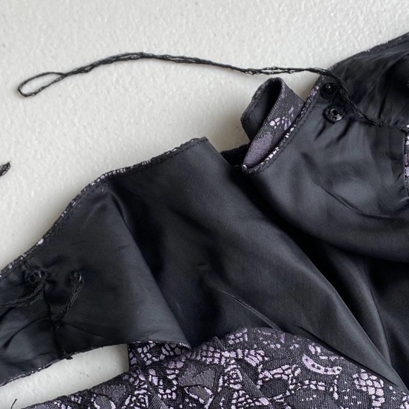 Adrianna Papell Womens Lace Overlay Sheath Dress size 4 Purple Black Knee Length - Picture 6 of 11